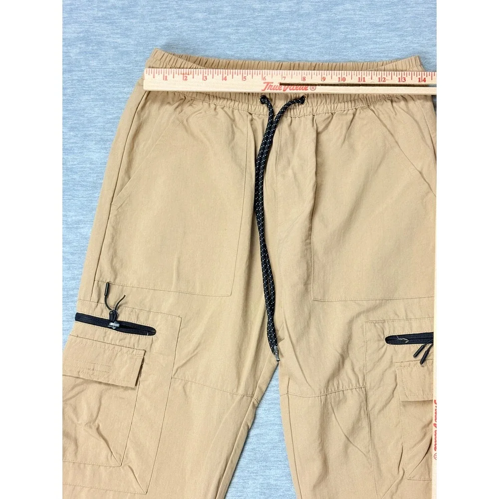 PacSun Relaxed Jogger Mens Small Tan Khak3i Cargo Pants Nylon Utility